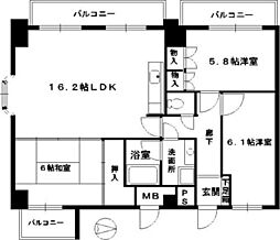 ライオンズマンション京橋川公園 3LDKの間取図画像