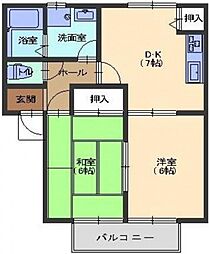 ワンステップ宮島 2DKの間取図画像
