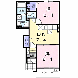 エスポワール・スピカ 2DKの間取図画像