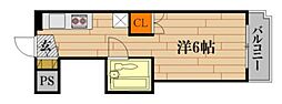 SKYCITY5番館 1Kの間取図画像