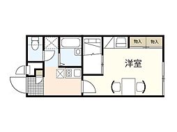 レオパレス桜館 1Kの間取図画像
