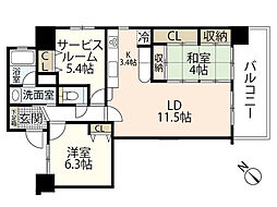コンツェルトシティ榎町 2SLDKの間取図画像