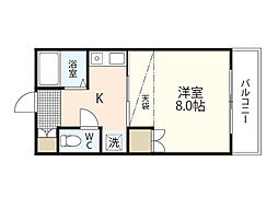 ヴィラソレイユ 1Kの間取図画像