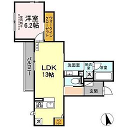 サクラテラス 1LDKの間取図画像