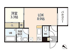 レガリスト廿日市駅南 1LDKの間取図画像