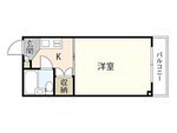 クリーンビル 1Kの間取図画像