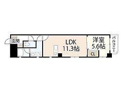 ファーストステージ国泰寺 1LDKの間取図画像