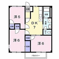 パークシティ中津C 3DKの間取図画像