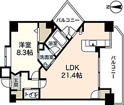 ELUNA 1LDKの間取図画像