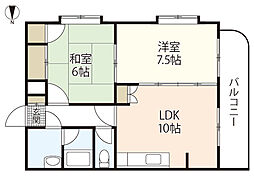 チェリー米田 2LDKの間取図画像