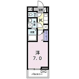 シャンスドゥ 1Kの間取図画像