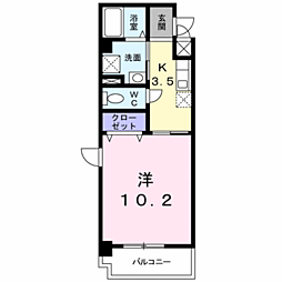 アイワマンション ワンルームの間取図画像