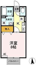 セジュール錦見 1Kの間取図画像