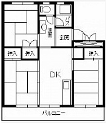 神田マンション 3DKの間取図画像