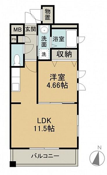 広島県広島市西区己斐中1丁目(賃貸マンション1LDK・2階・37.47㎡)の写真 その2