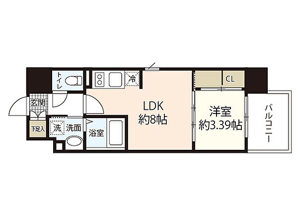 広島県広島市中区昭和町(賃貸マンション1LDK・4階・29.96㎡)の写真 その2