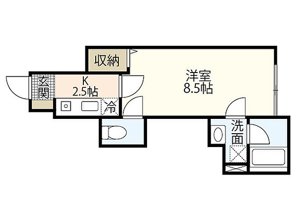 広島県広島市佐伯区藤垂園(賃貸アパート1K・1階・25.53㎡)の写真 その2