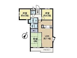 ライオンズマンション高幡不動第二 3LDKの間取図画像