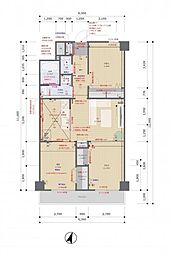 ストーク八王子 2LDKの間取図画像