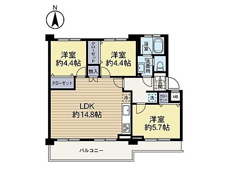 3LDK 間取り
