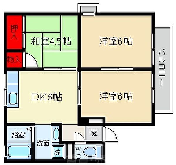 メゾン　ル　パルク ｜大阪府寝屋川市高柳5丁目(賃貸アパート3DK・2階・50.00㎡)の写真 その2