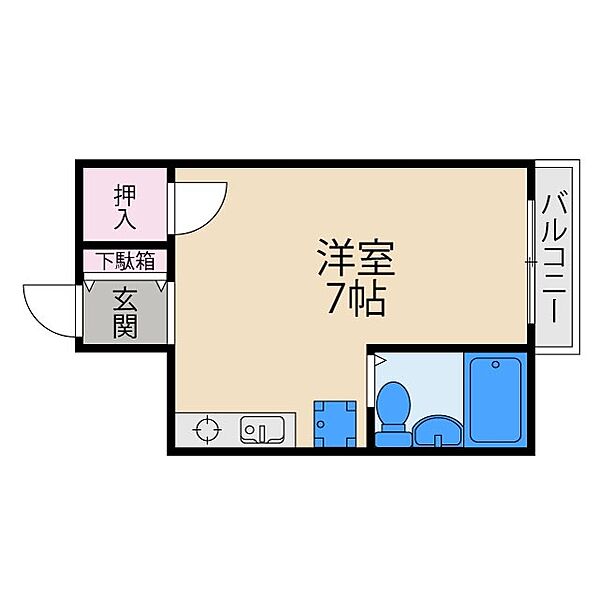 大阪府寝屋川市池田1丁目(賃貸マンション1R・3階・14.35㎡)の写真 その2