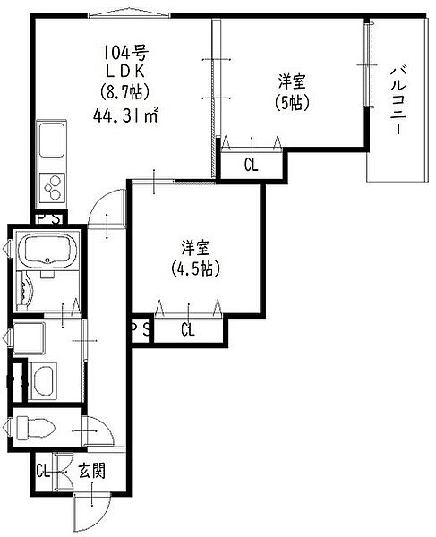 ピレーネ明和 ｜大阪府寝屋川市明和2丁目(賃貸アパート2LDK・3階・44.31㎡)の写真 その2