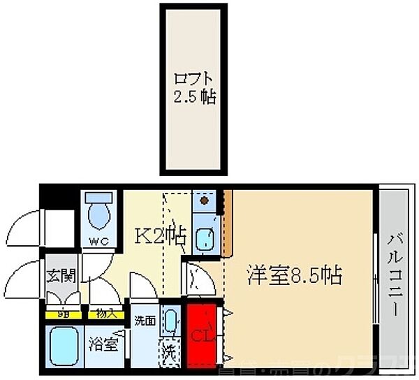 ルピナスII ｜大阪府寝屋川市早子町(賃貸マンション1K・7階・32.00㎡)の写真 その2