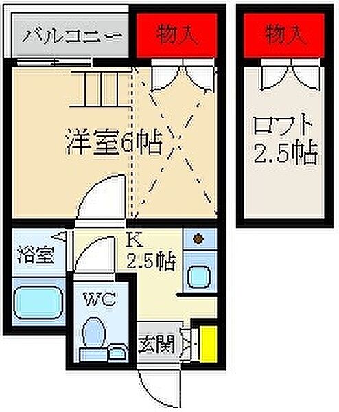 キッツマンション ｜大阪府寝屋川市木田町(賃貸マンション1K・2階・19.00㎡)の写真 その2