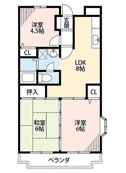 リバーサイドマンション川勝 ｜大阪府寝屋川市川勝町(賃貸マンション3DK・4階・55.00㎡)の写真 その2