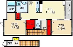 シャルール南中振  ｜ 大阪府枚方市南中振1丁目46-13（賃貸アパート2LDK・2階・54.88㎡） その2