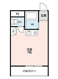 忍ヶ丘マンション ワンルームの間取図画像