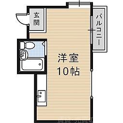 萱島南ハイツ ワンルームの間取図画像