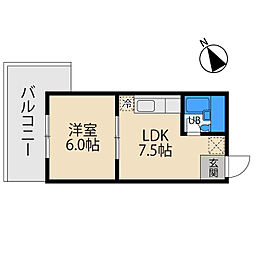 ロイヤルプラザ 1LDKの間取図画像