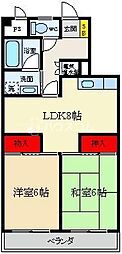 龍宝マンション 2LDKの間取図画像