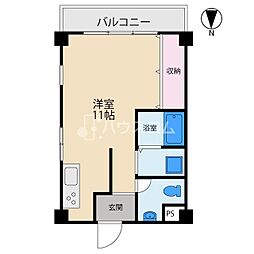 香里ケ丘ビル ワンルームの間取図画像
