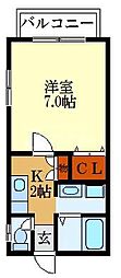 グランドソレイユ 1Kの間取図画像