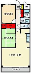 サンハイツ寝屋川 2LDKの間取図画像