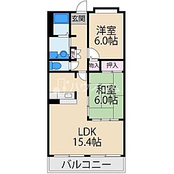 ベレーザ香里園 2LDKの間取図画像