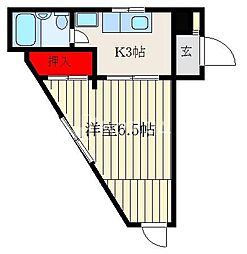 メゾンコーハツ 1Kの間取図画像