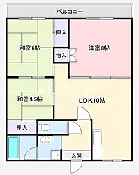 グランドハイツ寝屋川 3LDKの間取図画像
