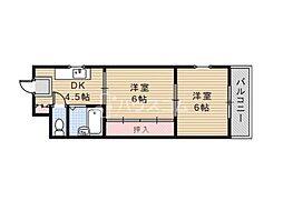 栄光サンプラザ2 2DKの間取図画像