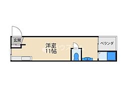 清水ハイツ ワンルームの間取図画像