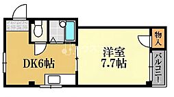 クワイエット香里 1DKの間取図画像