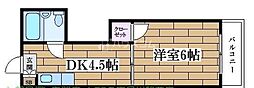 ロータリーマンション萱島 1DKの間取図画像