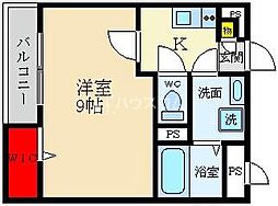 ドムス寝屋川 1Kの間取図画像
