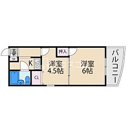 センチュリー香里園 2Kの間取図画像