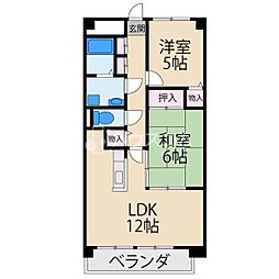 グレイシィーK.Y 2LDKの間取図画像