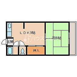 信越ハイツ 1LDKの間取図画像