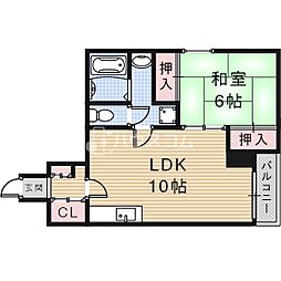 忍ケ丘SKビル 1LDKの間取図画像